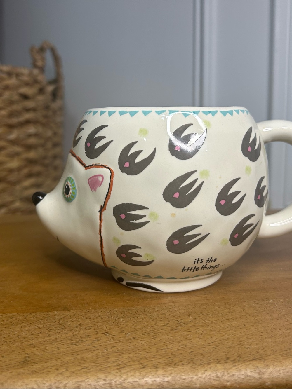 NATURAL LIFE hedgehog ceramic boho “it’s the little things” coffee/tea mug